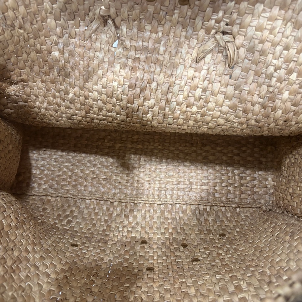 Vintage Woven Straw Tote with Whale Accents made in Mexico - Picture 6 of 6